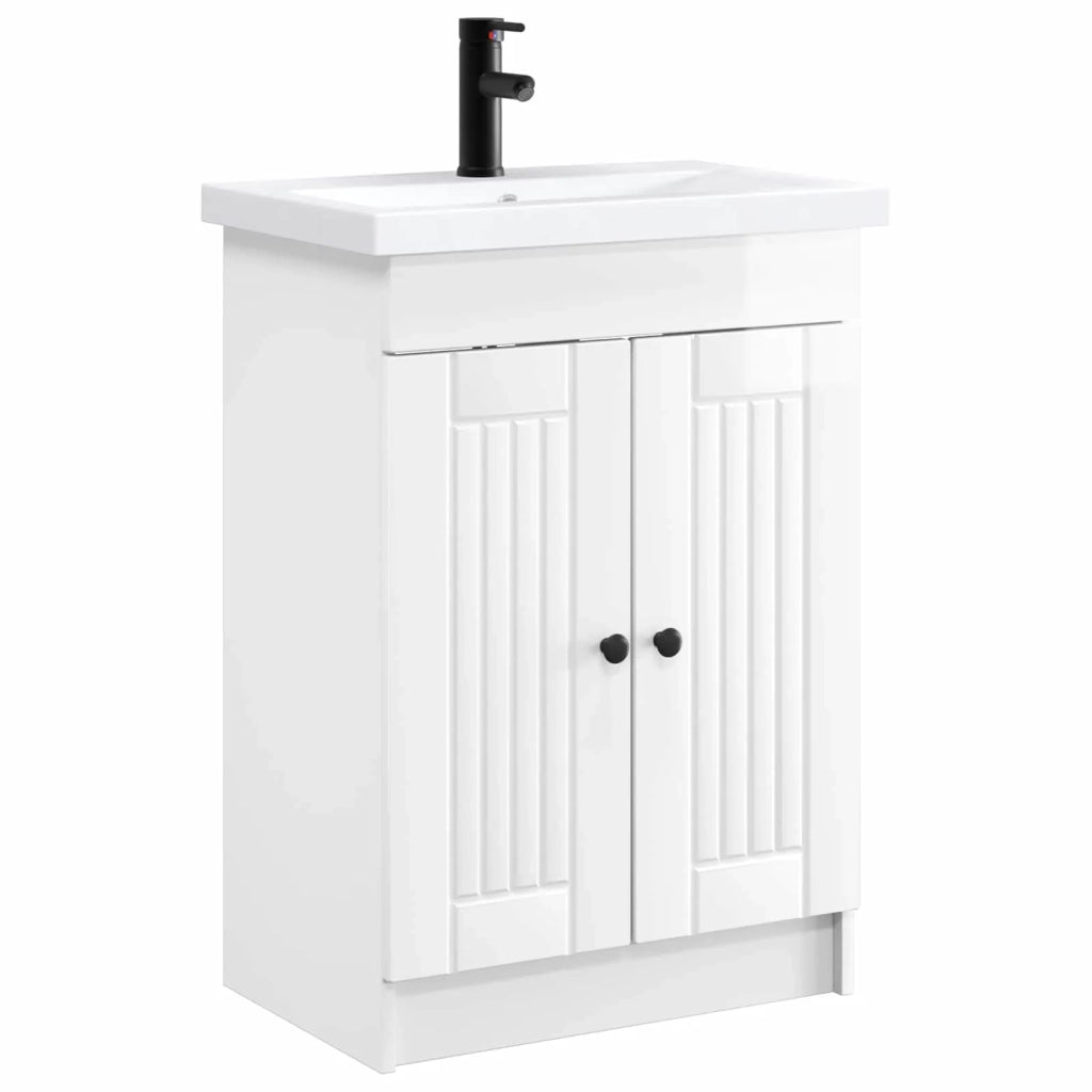 Set di mobili per il bagno Bianco Lucido 78,5 x 37,5 x 81 cm 3404198
