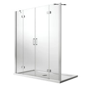 Porta Doccia 160CM H190 Vetro Trasparente con Easy-Clean mod. Flip Anta + Anta