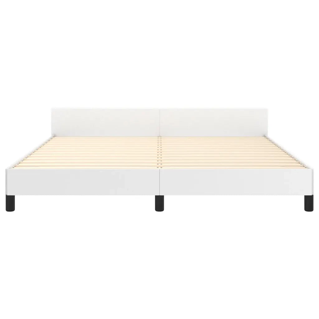 Giroletto con Testiera Bianco 180x200 cm in Similpelle 3125464