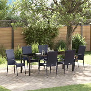 Set da Pranzo per Giardino 7 pcs Nero 3379406