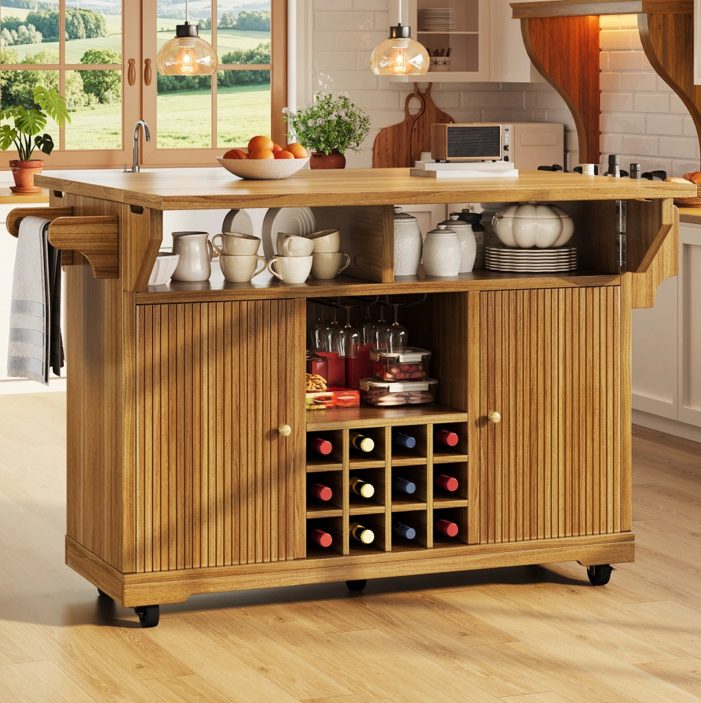 Carrello da cucina 142,5 x 80 x 95 cm marrone scuro – contenitori