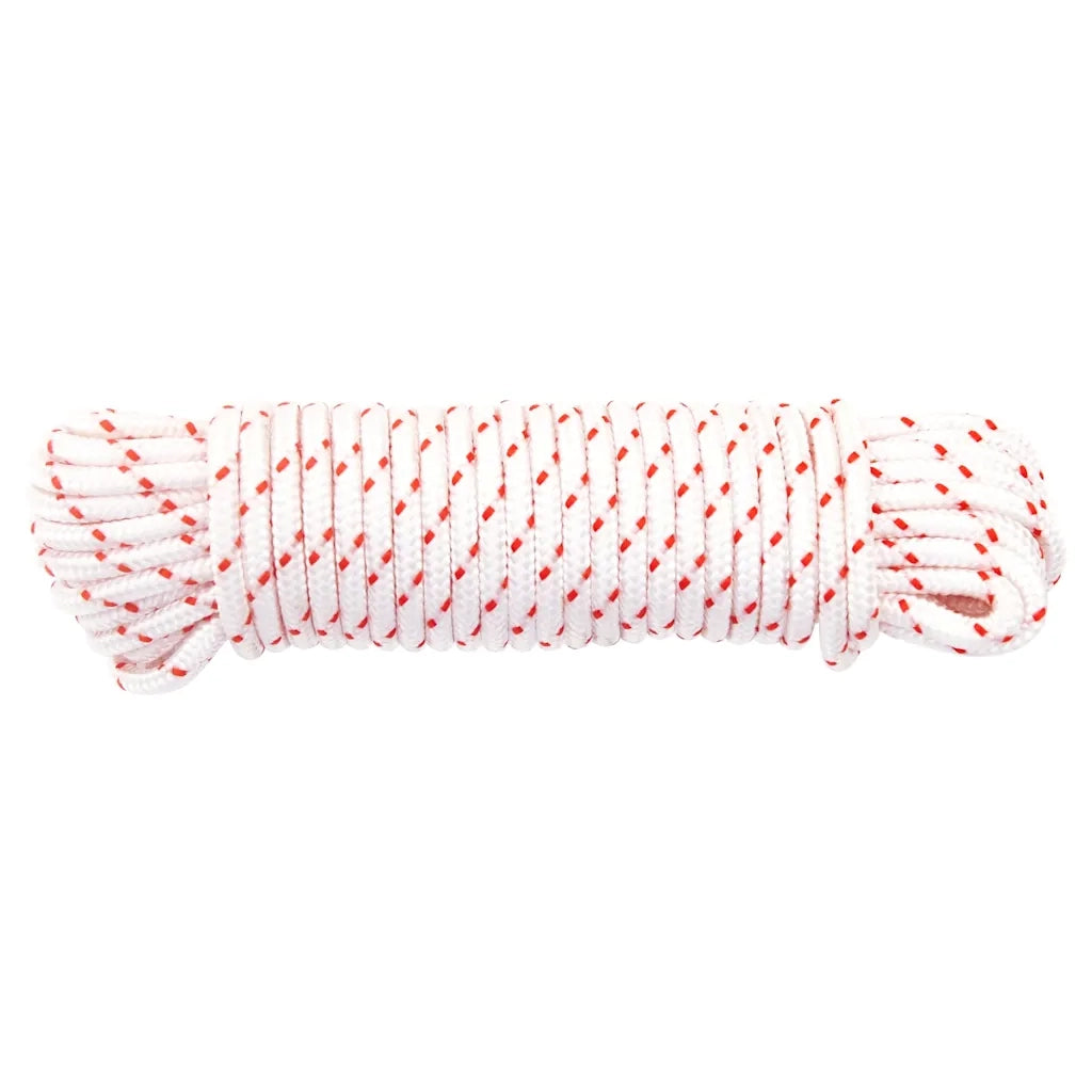 Fune di Avviamento a Strappo Bianco e Rosso Ã˜4 mm 10 m in Nylon