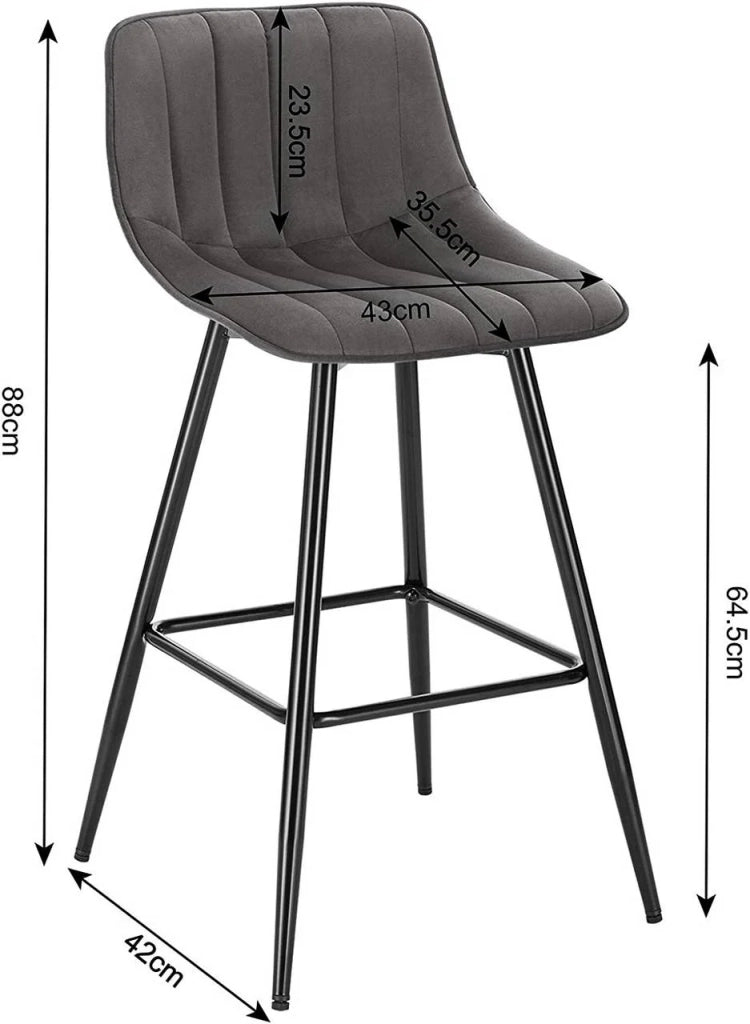 Set di 2 sgabelli da bar di design con poggiapiedi grigio scuro 19_0000236