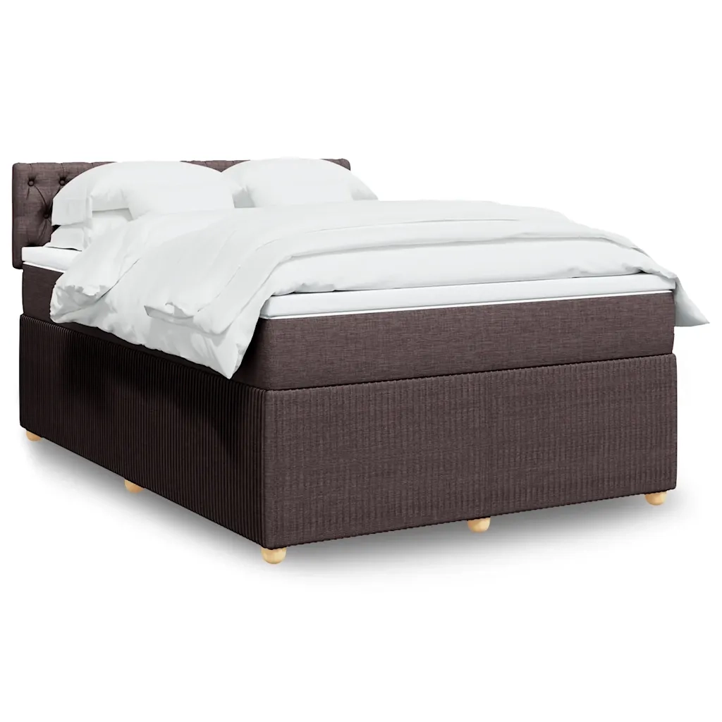 Giroletto a Molle con Materasso Marrone Scuro 140x190cm Tessuto 3289761