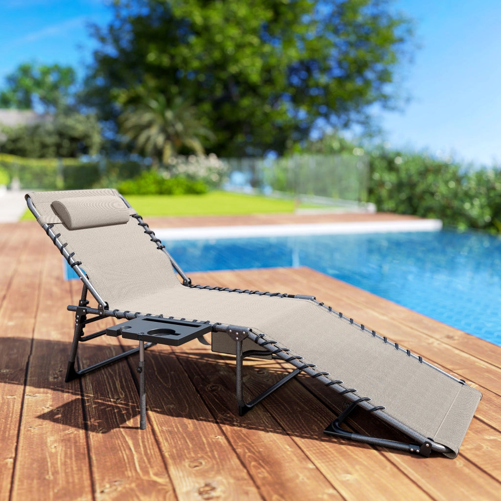 Divano letto a 2 posti con schienale regolabile ¨C Zephmum ¨C Crema 190x60x31 cm