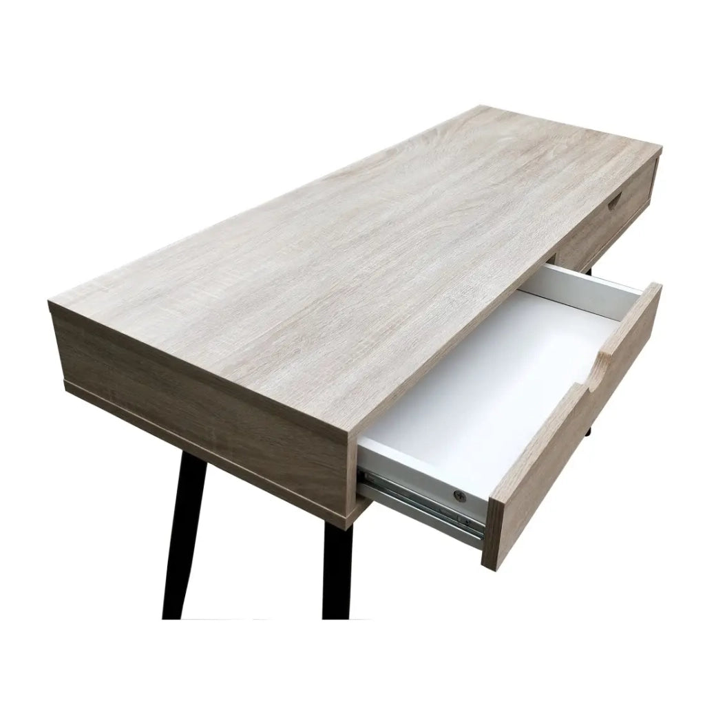 Scrivania CALIFORNIA 2 cassetti – Rovere chiaro e nero – Stile scandinavo