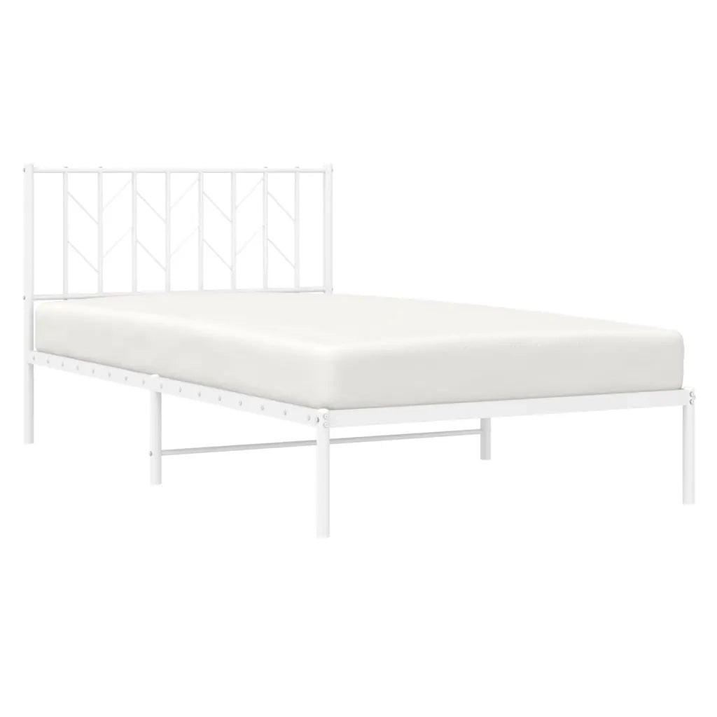 Giroletto con Testiera Metallo Bianco 107x203 cm 374482