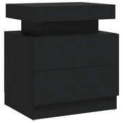 Comodino-Tavolino da notte Nero 45x35x52 cm in Legno Multistrato