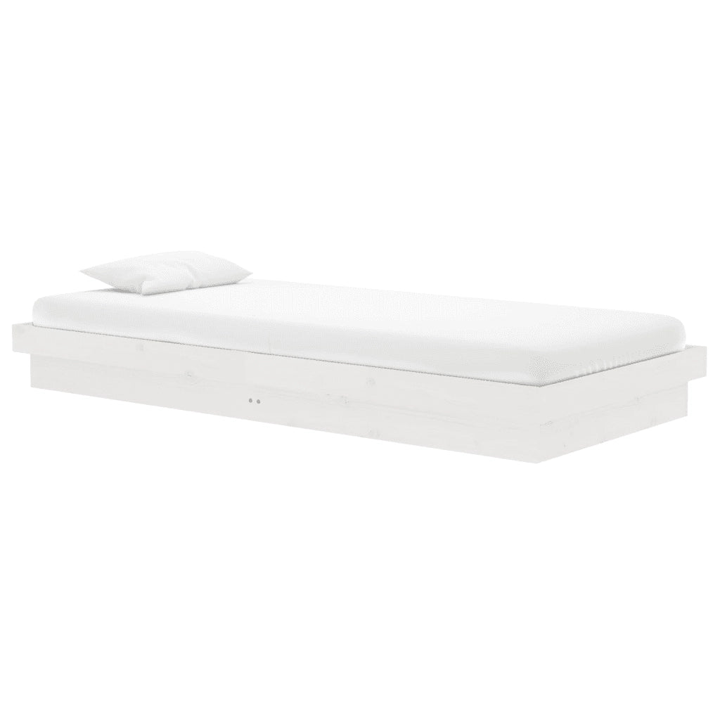Giroletto-Struttura Letto Bianco in Legno Massello 90x200 cm 333612
