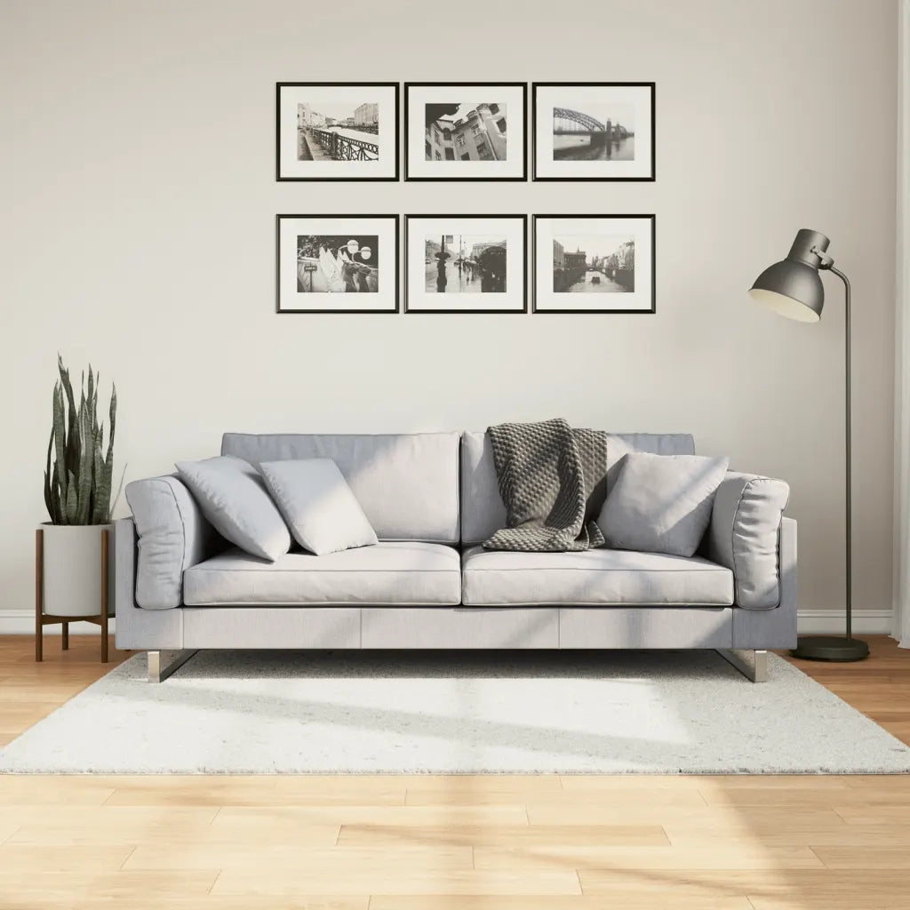 Tappeto del soggiorno | Tappeto OVIEDO a Pelo Corto Crema 120x120 cm
