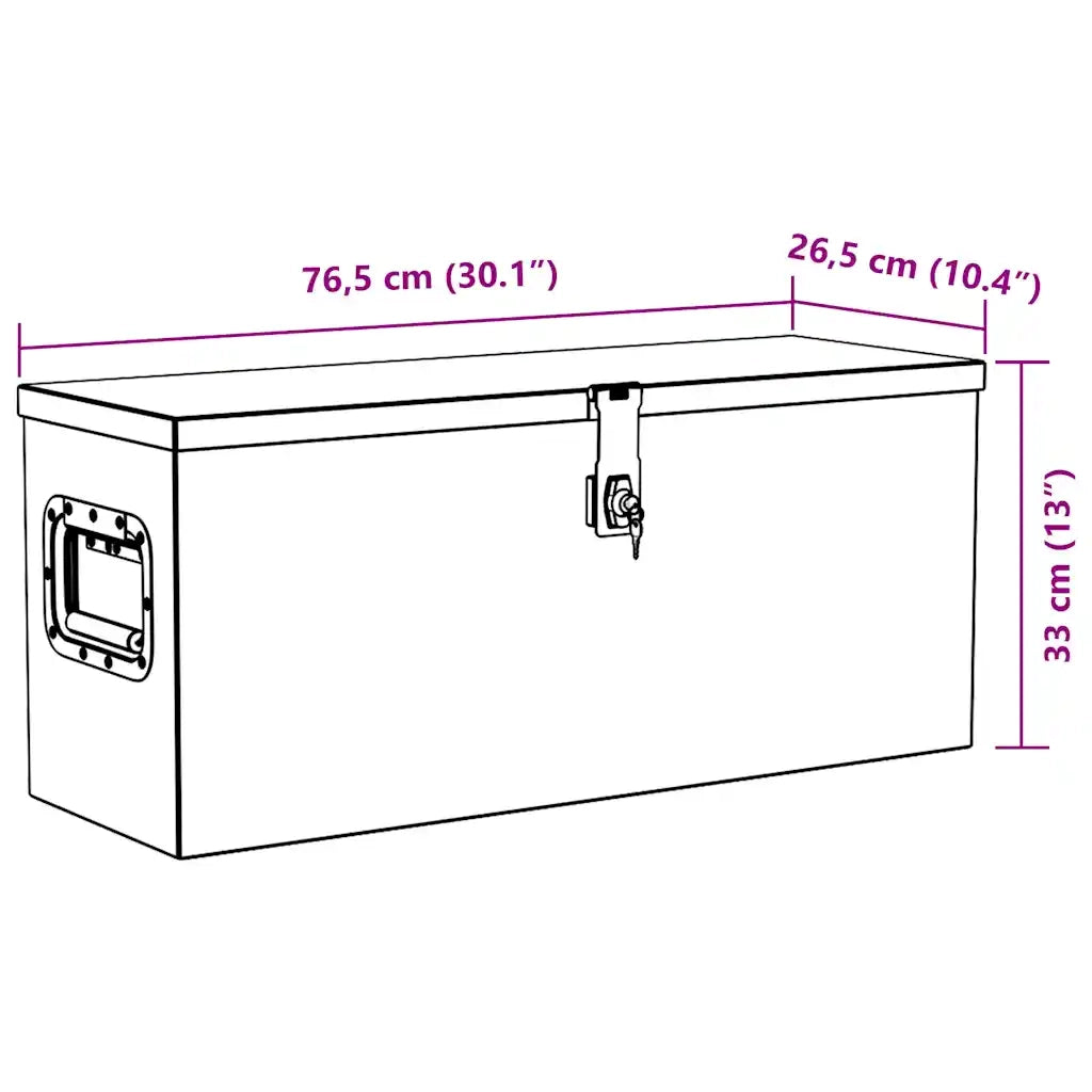Cassetta in Alluminio 76,5x26,5x33 cm Argento CFW7136419