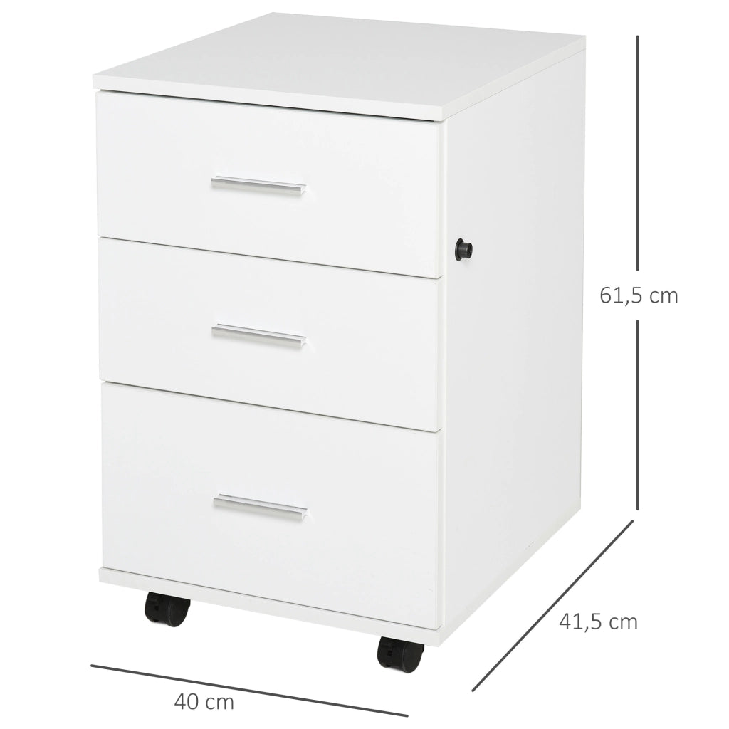 Scrivania con cassetti ¨C zephmum ¨C 3 cassetti, bianco, 40x40x61.5 cm