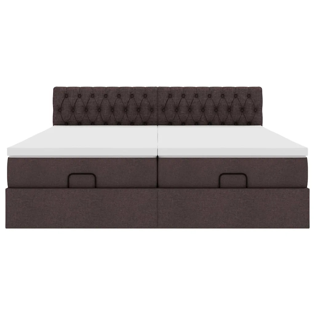 Struttura Letto Pouf con Materassi 200x200 cm in Tessuto 3312874