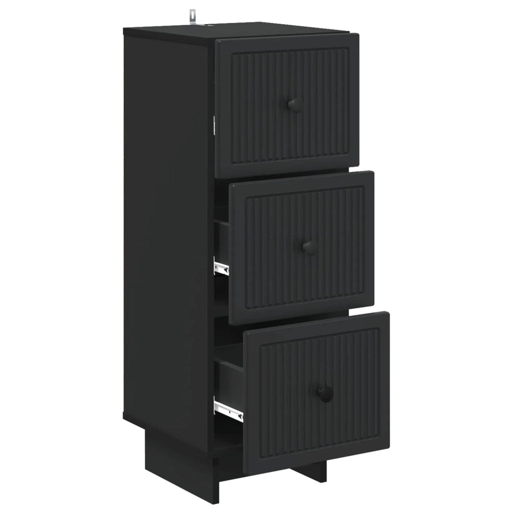Mobile con Cassetti Nero 33 x 34,5 x 90 cm Legno ingegnerizzato 893926