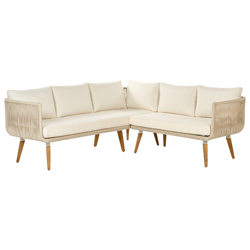Set di copricuscini per divano da esterno beige chiaro giardino morbidi