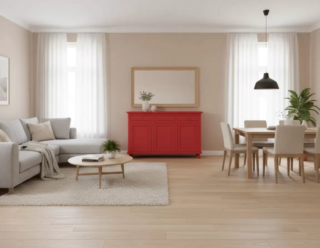 Madia credenza 3 ante legno shabby rosso 158x45x98 - Mobili 2G
