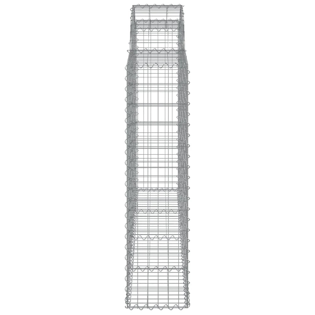 Set di 2 gabbioni ad arco per recinzione gabbia o muro di contenimento 200 x 30 x 120/140 cm ferro zincato argento 02_0041328