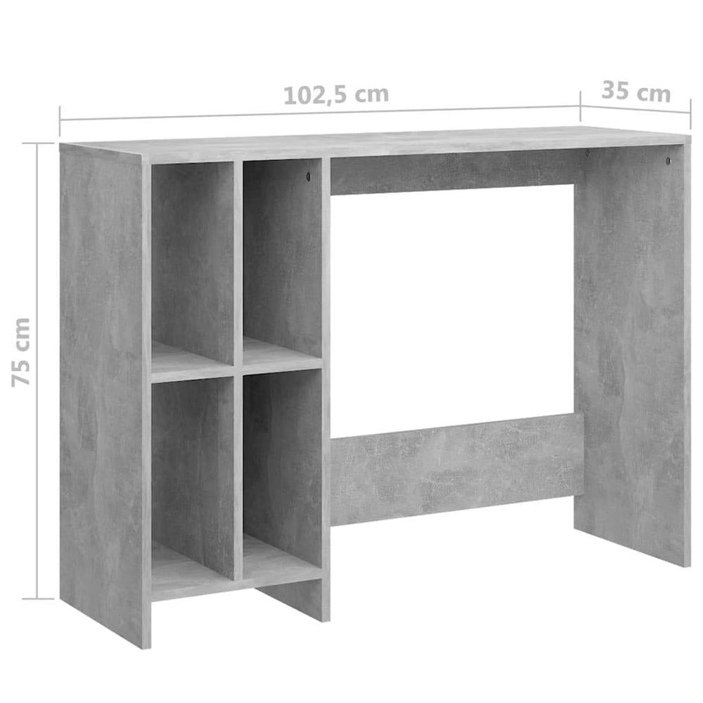 Computer Desk, Concrete Grey, 102.5x35x75 Cm, Wood-based Material