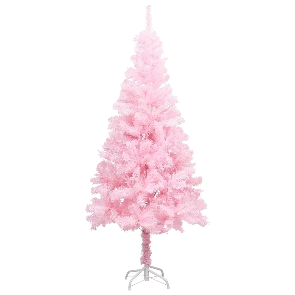 Albero di Natale Preilluminato con Palline Rosa 120 cm PVC 3077583