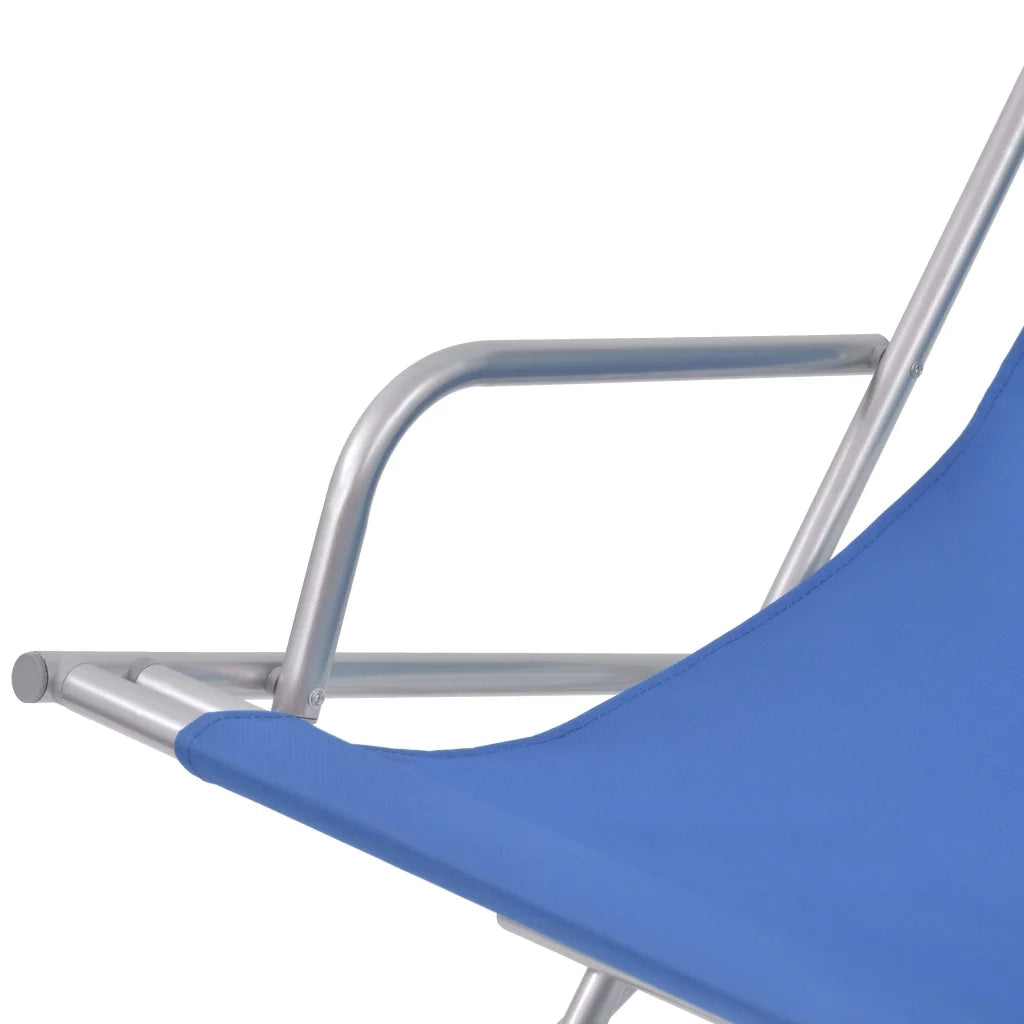 Sedie a Sdraio Reclinabili 2 pz in Acciaio Blu 42935