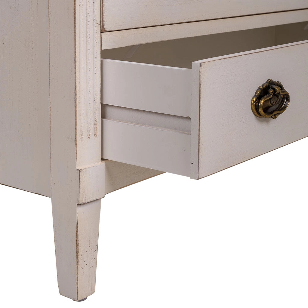 Cassettiera in legno bianco 82x36x90h