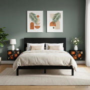 Mobiletto da comodino a parete LOCHEM 2 pz Rovere Nero 8007436