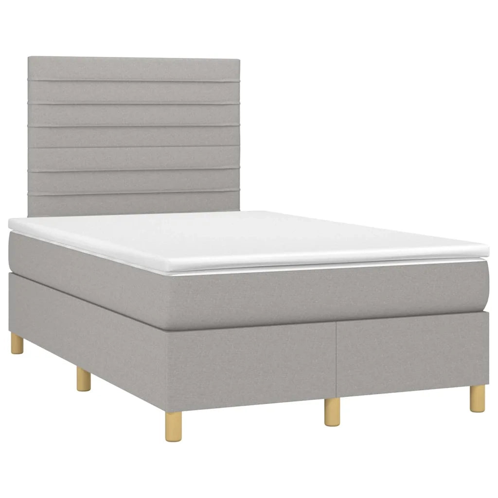 Letto a Molle Materasso e LED Grigio Chiaro 120x190 cm Tessuto 3270253