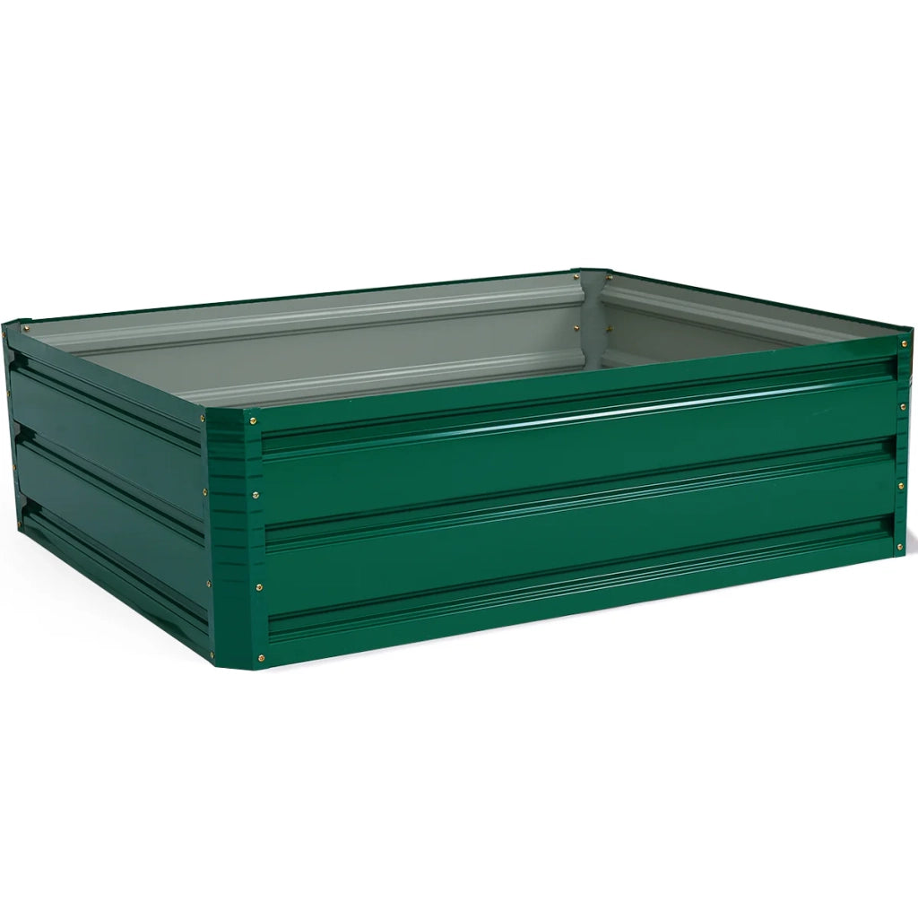 Fioriera rialzata 100 x 80 x 30 cm robusta e durevole atmosfera accogliente acciaio verde scuro 20_0012216
