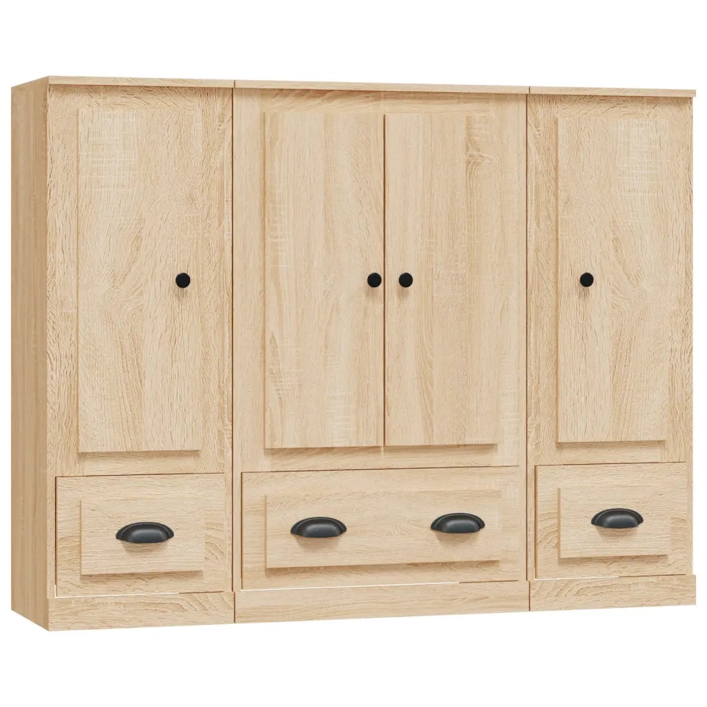 Credenze 3 pz Rovere Sonoma in Legno Multistrato 3185298
