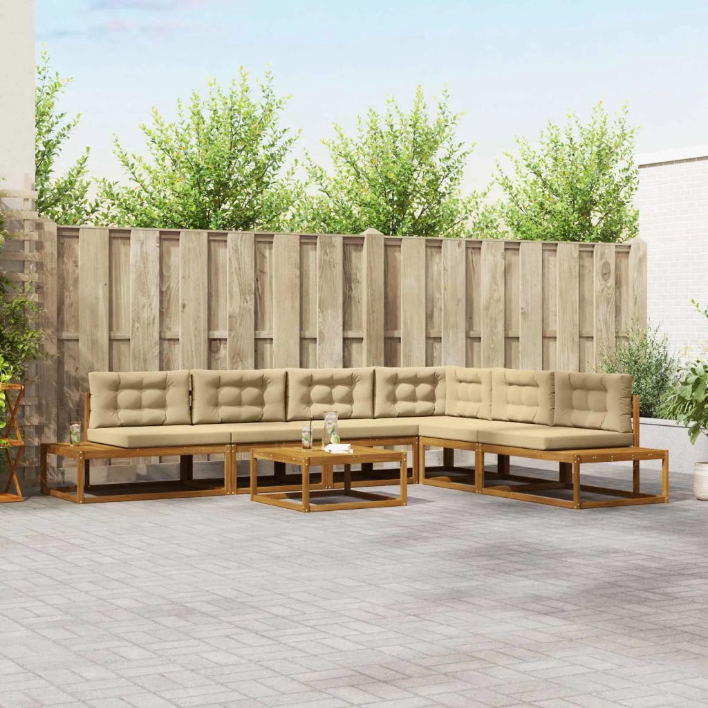 Set di divani da esterno Naturale e Beige
