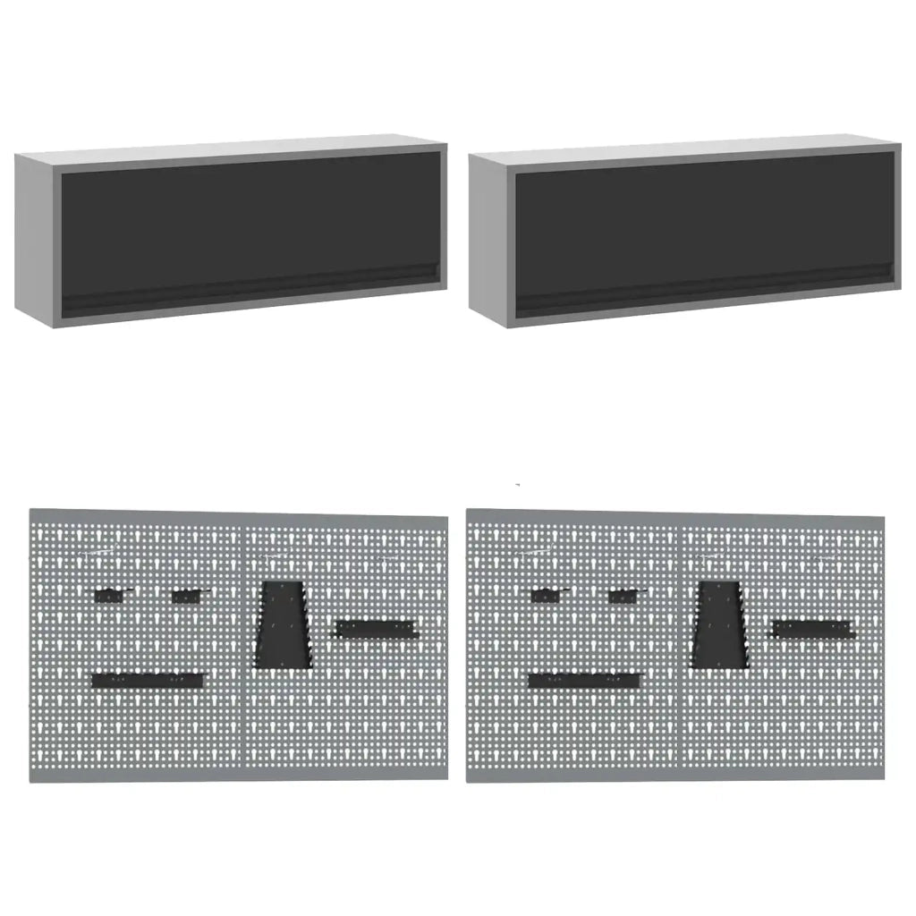 Set di mobili da lavoro con cassetto con blocco 10 pcs Nero 3321486