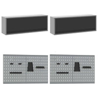 Set di mobili da lavoro con cassetto con blocco 10 pcs Nero 3321486