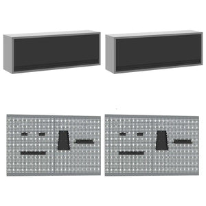 Set di mobili da lavoro con cassetto con blocco 10 pcs Nero 3321486