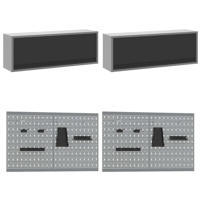 Set di mobili da lavoro con cassetto con blocco 10 pcs Nero 3321486