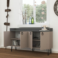 Madia Dea 4 ante tortora antracite 140x36x80 h cm