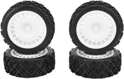 Set di gomme per auto da rally unico disegno prugna - Set di 4 - Migliorata aderenza - Gomma - Dimensione 72 x 26 mm - Adatto per auto da rally 1/10 - Gomme da rally