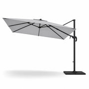 Ombrellone Professionale Per Giardino Terrazza Piscina Gazebo Bar Hotel Con Braccio Pieghevole Rotazione Completa 360° Tela Impermeabile Protezione Solare UV Acciaio Inossidabile 3x4 M Grigio Chiaro