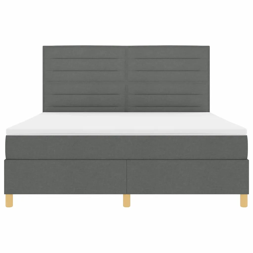 Letto a Sorgente LED Grigio scuro 180 x 200 cm Tessuto 3343041