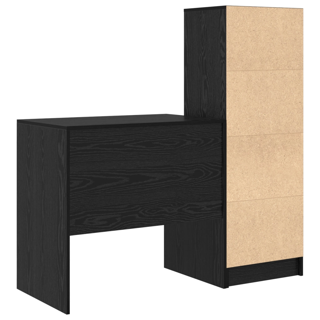 Scrivania  con Storage Rovere Nero Legno ingegnerizzato
