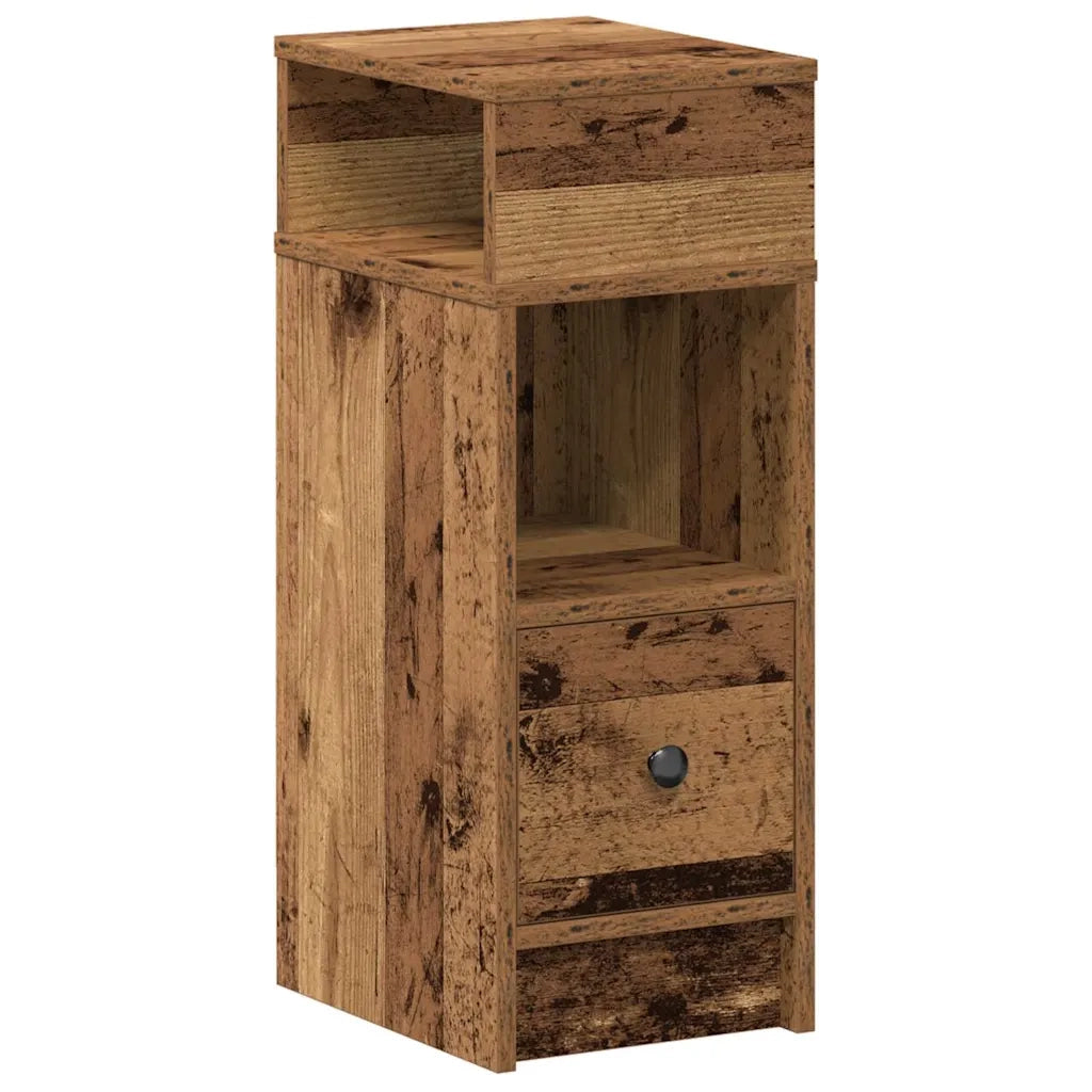 Comodini 2 pz con Cassetto Legno Antico 25x31x66 cm 858629