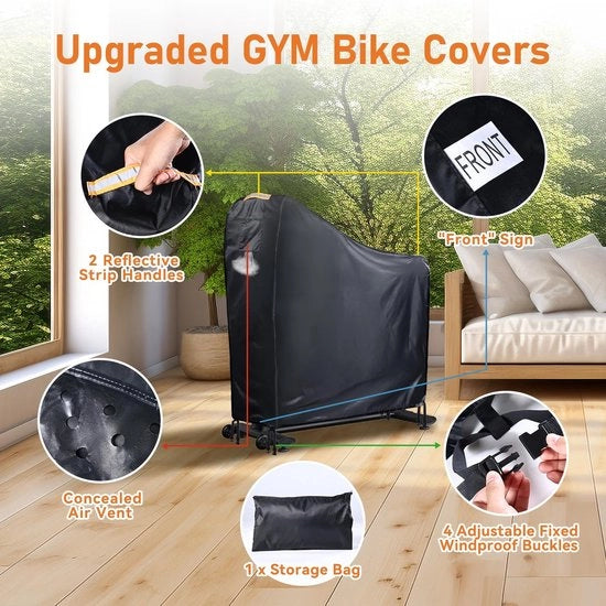 Hoes per allenatore a casa - Impermeabile - In piedi - Ventilazione dell'aria - Chiuse con cerniere resistenti al vento - Protezione contro il gelo - Duraturo 420D Oxford - Copertura per bicicletta