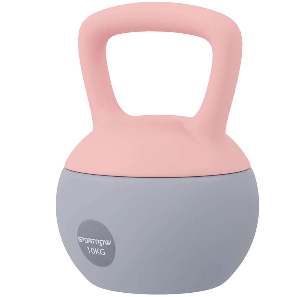 Kettlebell 10 kg con manico antiscivolo ¨C zephmum ¨C rosa e grigio 21x21x30 cm