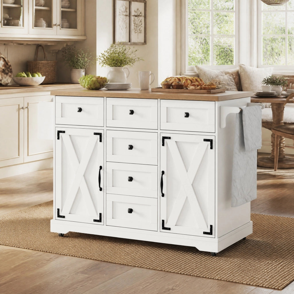 CARRELLO Servitore Pieghevole 147x44x93 cm MDF Bianco con Metallo