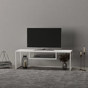 Mobile Porta TV 'Isokyrö' Metallo - Bianco opaco [en.casa]