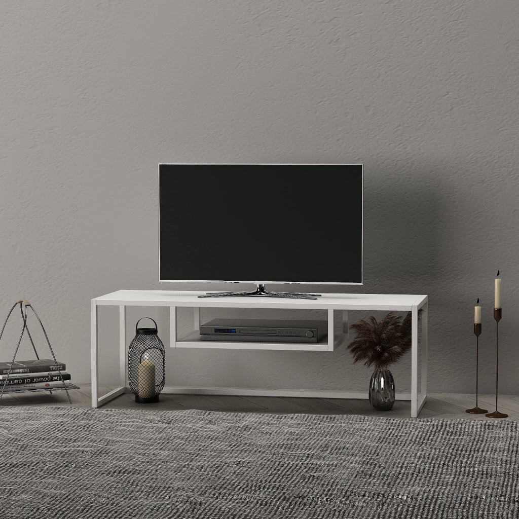 Mobile Porta TV 'Isokyrö' Metallo - Bianco opaco [en.casa]