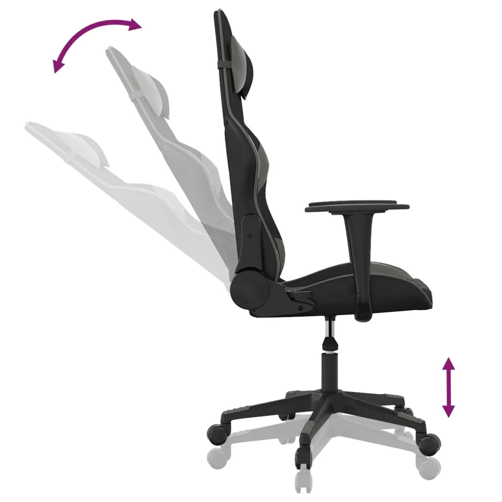 vidaXL Sedia da Gaming Nera e Grigia in Similpelle