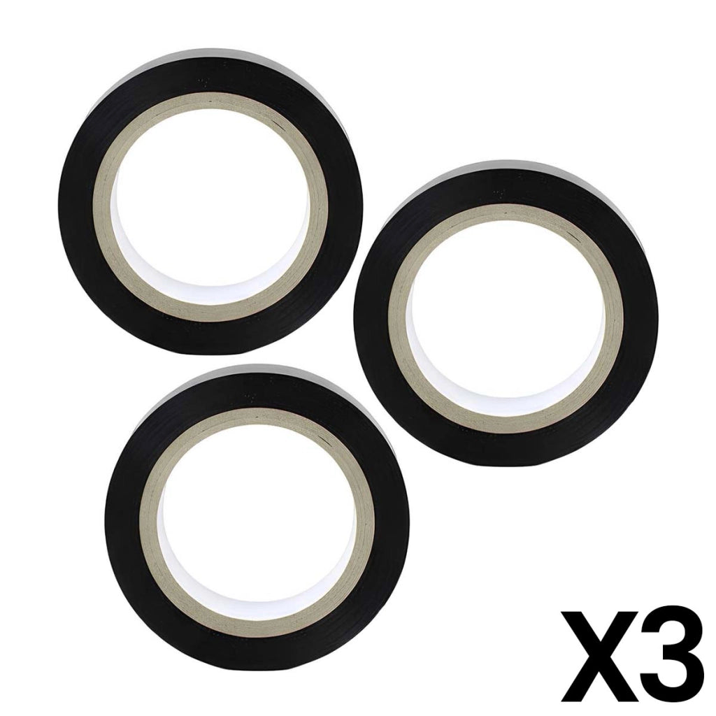 Set di 3 Nastri Adesivi Isolanti Elettrici 1,7cm x 6,4m Resistenti e Flessibili Nero Avizar