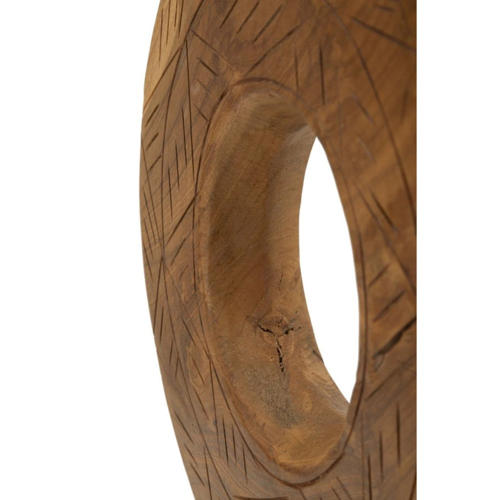Scultura Cerchi 37, Marrone, Legno, 28x10x38 cm