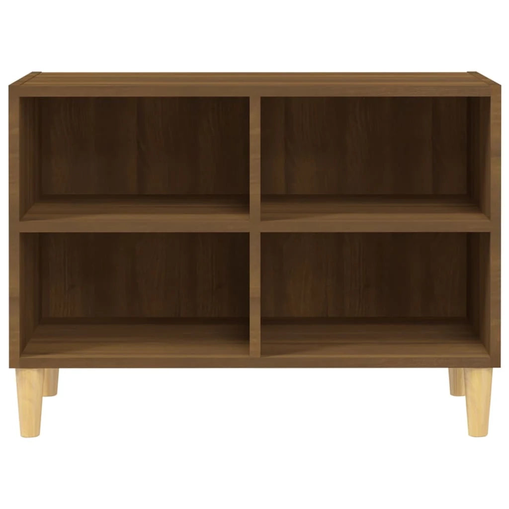 Mobile TV multimediale scaffale TV credenza mobile TV per sala da pranzo soggiorno camera da letto con gambe in legno massello di rovere 69,5 x 30 x 50 cm marrone 02_0026851