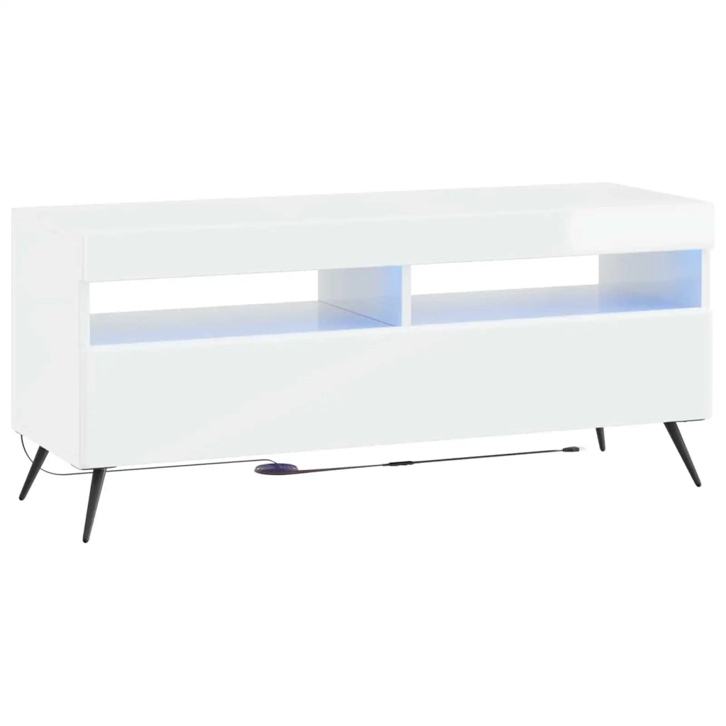 Mobile TV LED a 5 pezzi Bianco Lucido Legno ingegnerizzato 3416924